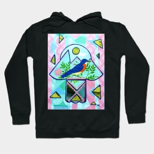 BLUEBIRD OF HAPPINESS HAMSA by Harriette Knight Hoodie